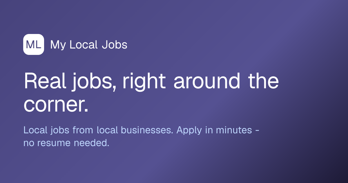 My Local Jobs - Local jobs from local businesses